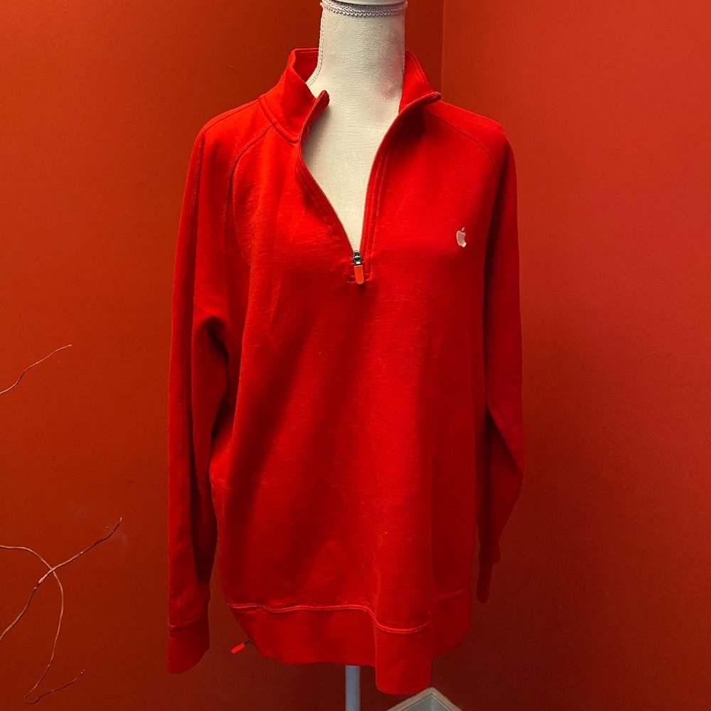 Red Pullover with Apple logo